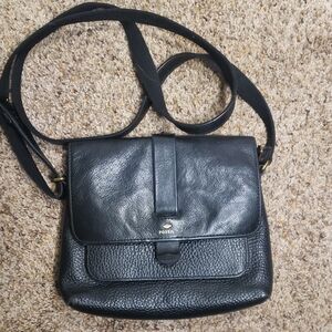 Fossil Black Leather Crossbody Bag